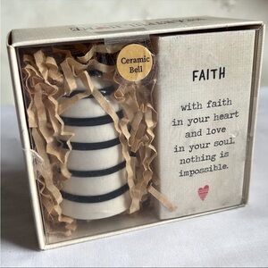 Heartful Home by Tracy Pesche 2.5‎ x 2 Ceramic Bell Faith